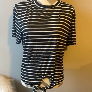 Striped shirt with tie
